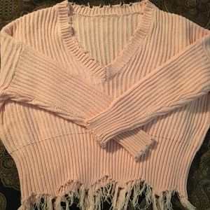 Blush distressed sweater size medium